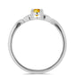 Anillo de Plata con Citrino de los Montes Urales y Topacio Blanco
