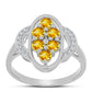 Anillo de Plata con Citrino de los Montes Urales y Topacio Blanco