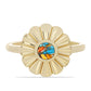 Anillo de Plata Bañada en Oro con Turquesa Ostra