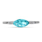Anillo de Plata con Cuarzo Paraiba y Topacio Blanco