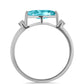 Anillo de Plata con Cuarzo Paraiba y Topacio Blanco