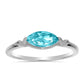 Anillo de Plata con Cuarzo Paraiba y Topacio Blanco