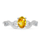 Anillo de Plata con Citrino de los Montes Urales y Topacio Blanco