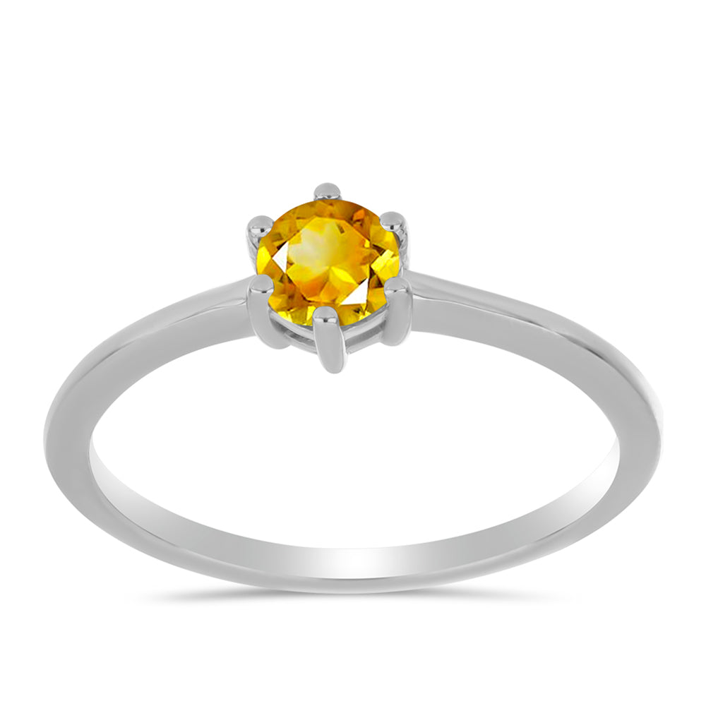 Conjunto de Plata con Citrino de los Montes Urales ( Pendientes +Anillo ) 6 