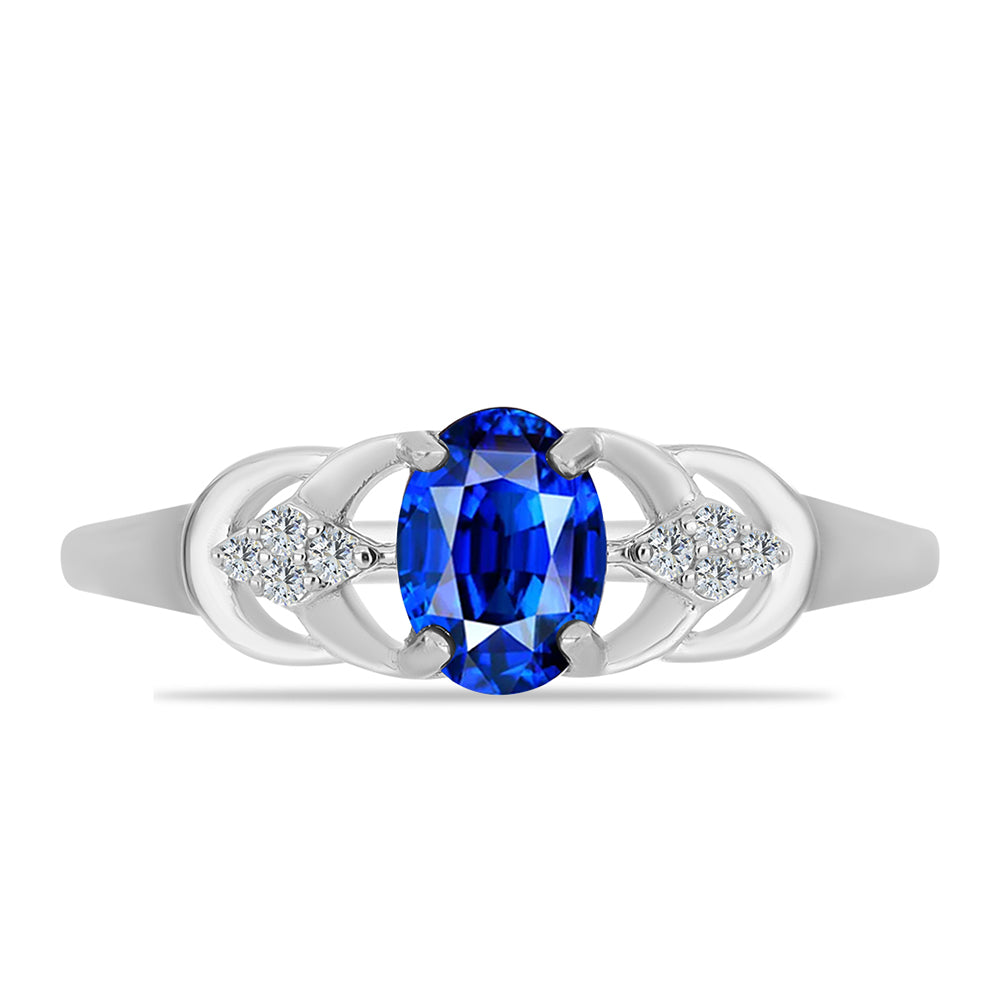 Anillo de Plata con Zafiro Azul Australiano y Topacio Blanco