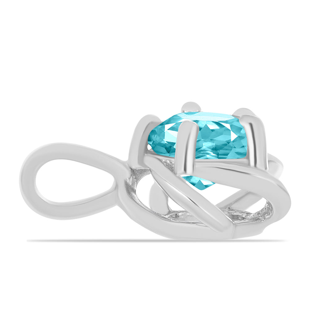 Conjunto de Plata con Cuarzo Paraiba ( Pendientes +Anillo +Colgante ) 6 
