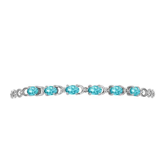 Pulsera de Plata con Cuarzo Paraiba