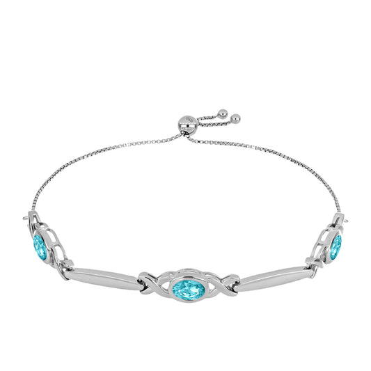 Pulsera de Plata con Cuarzo Paraiba