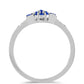 Anillo de Plata con Zafiro Azul Australiano y Topacio Blanco