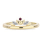 Anillo de Plata Bañada en Oro con Diamante Púrpura y Diamante blanco