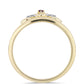 Anillo de Plata Bañada en Oro con Diamante Púrpura y Diamante blanco