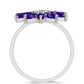 Anillo de Plata con Amatista de Marruecos y Topacio Blanco
