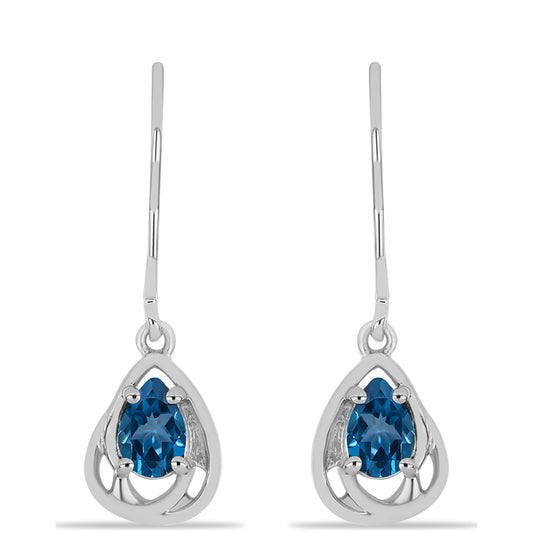 Pendientes de Plata con Topacio Azul Londres