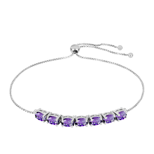 Pulsera de Plata con Amatista de Marruecos