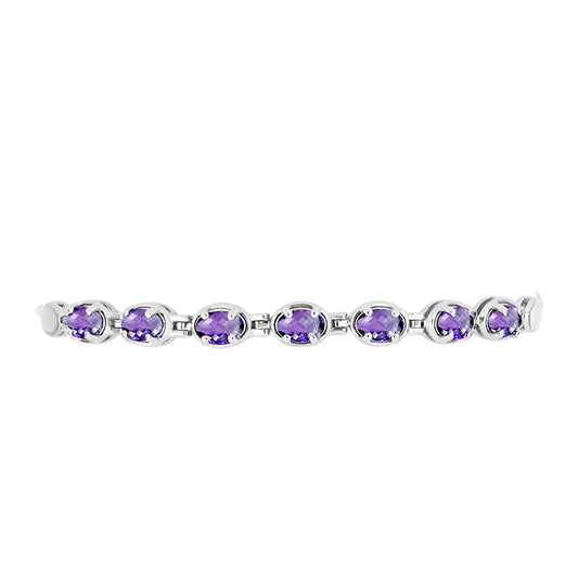 Pulsera de Plata con Amatista de Marruecos