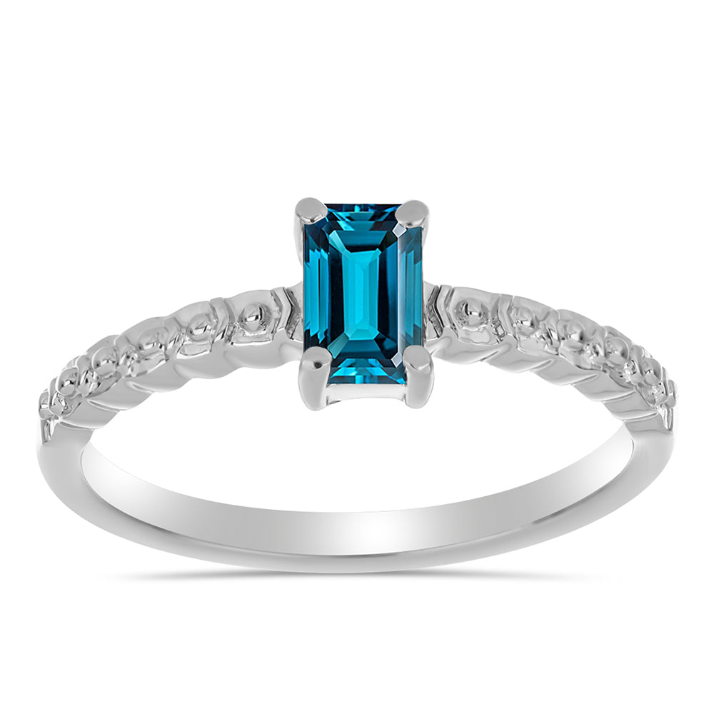 Anillo de Plata con Topacio Azul Londres
