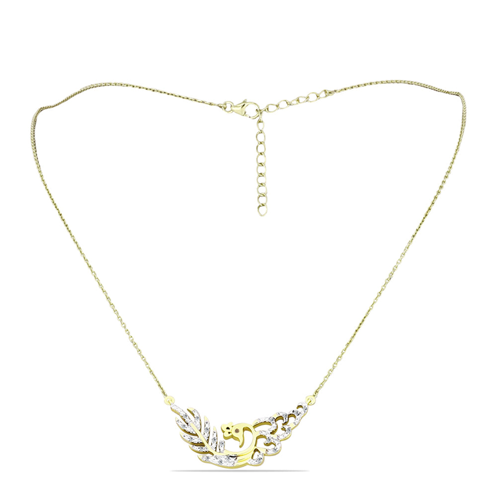 Collar de Plata Bañada en Oro con Diamante Champagne y Diamante blanco 1 