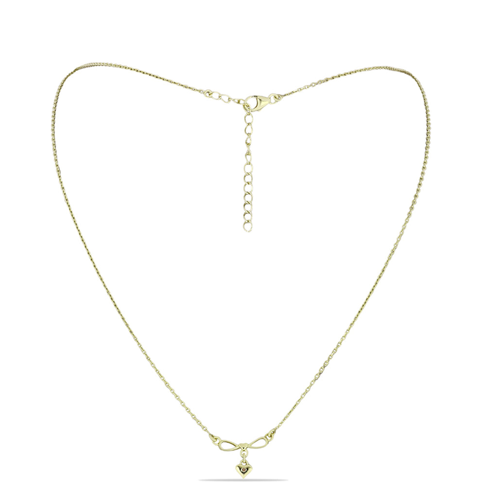 Collar de Plata Bañada en Oro con Diamante Champagne 1 