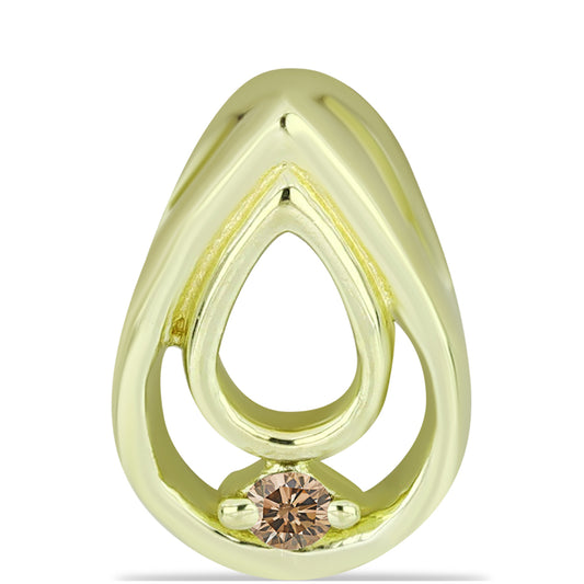 Colgante de Plata Bañada en Oro con Diamante Champagne