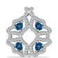 Colgante de Plata con Topacio Azul Londres y Topacio Blanco