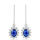 Conjunto de Plata con Zafiro Azul Australiano y Topacio Blanco ( Pendientes +Anillo +Colgante )