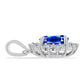 Conjunto de Plata con Zafiro Azul Australiano y Topacio Blanco ( Pendientes +Anillo +Colgante )