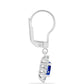 Conjunto de Plata con Zafiro Azul Australiano y Topacio Blanco ( Pendientes +Anillo +Colgante )