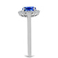 Conjunto de Plata con Zafiro Azul Australiano y Topacio Blanco ( Pendientes +Anillo +Colgante )