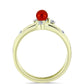 Conjunto de Plata Bañada en Oro con Perla roja de río y Topacio Blanco ( Anillo )