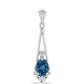Colgante de Plata con Topacio Azul Londres y Topacio Blanco