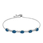 Pulsera de Plata con Topacio Azul Londres y Topacio Blanco
