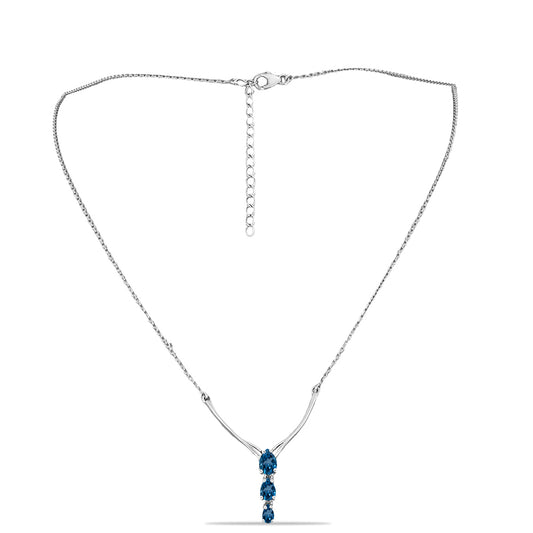 Collar de Plata con Topacio Azul Londres