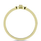 Anillo de Plata Bañada en Oro con Diamante Champagne