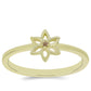 Anillo de Plata Bañada en Oro con Diamante Champagne