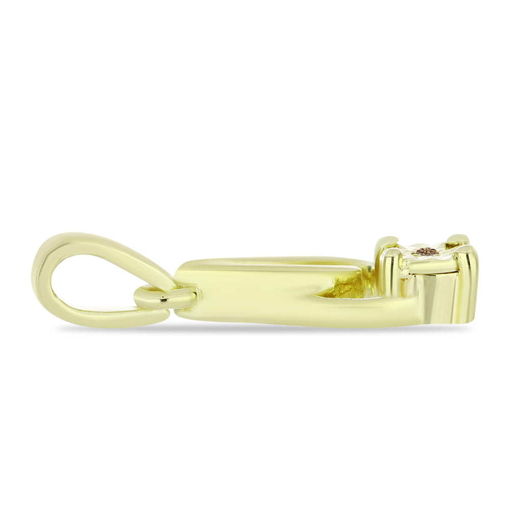 Colgante de Plata Bañada en Oro con Diamante Champagne 2 