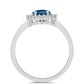 Anillo de Plata con Topacio Azul Londres y Topacio Blanco