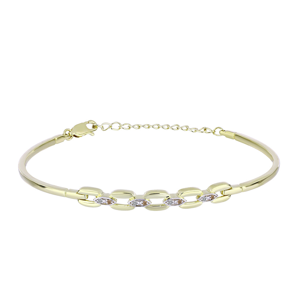 Pulsera de Plata Bañada en Oro con Diamante Champagne y Diamante blanco 1 
