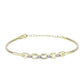Pulsera de Plata Bañada en Oro con Diamante Champagne y Diamante blanco