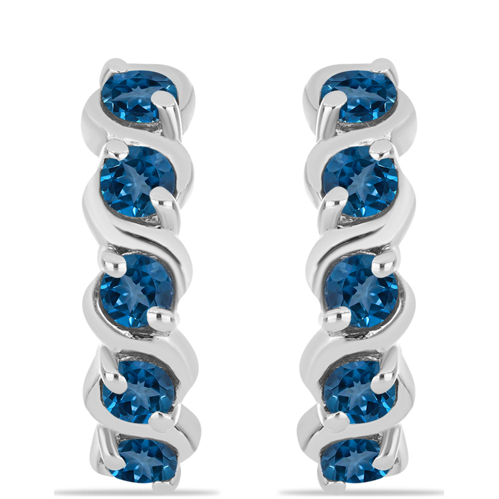 Pendientes de Plata con Topacio Azul Londres 1 