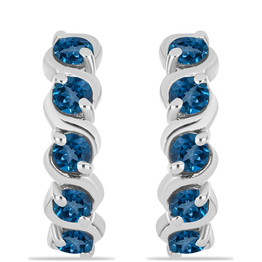 Pendientes de Plata con Topacio Azul Londres