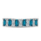 Anillo de Plata con Topacio Azul Londres y Topacio Blanco