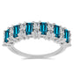 Anillo de Plata con Topacio Azul Londres y Topacio Blanco