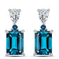 Pendientes de Plata con Topacio Azul Londres y Topacio Blanco