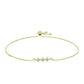 Pulsera de Plata Bañada en Oro con Diamante Champagne y Diamante blanco