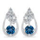 Pendientes de Plata con Topacio Azul Londres y Topacio Blanco