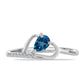 Anillo de Plata con Topacio Azul Londres y Topacio Blanco