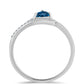 Anillo de Plata con Topacio Azul Londres y Topacio Blanco