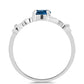 Anillo de Plata con Topacio Azul Londres y Topacio Blanco