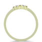 Anillo de Plata Bañada en Oro con Diamante Champagne y Diamante blanco