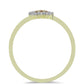 Anillo de Plata Bañada en Oro con Diamante Champagne y Diamante blanco